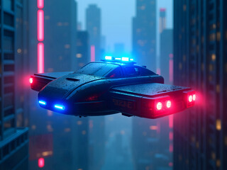 Neon Patrol in the Rain