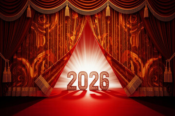 Happy new year 2026 celebration party background design vector illustration graphic template image