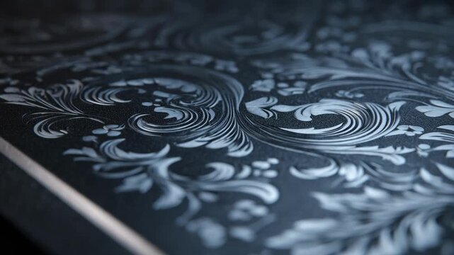 Medium shot showcasing intricate laseretched patterns on sleek surfaces highlighting precision and fine craftsmanship in digital finishing designs.