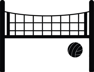 Volleyball Net Silhouette Icon. Sports Volleyball Net Silhouette Icon Symbol