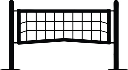 Volleyball Net Silhouette Icon. Sports Volleyball Net Silhouette Icon Symbol
