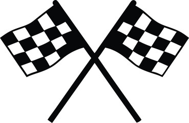 Crossed Checkered Racing Flags Icon – Motorsport Finish Line Symbol