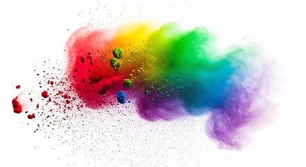Vibrant colorful smoke explosion abstract art burst powder clouds