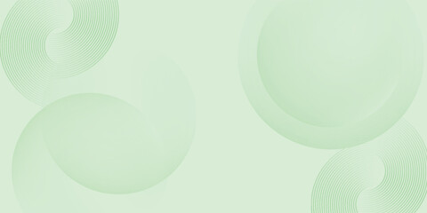 Minimalist soft Abstract Background in Gradient green and white Tones with Circles. Circle effect style geometric, abstract background.