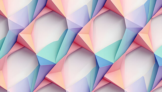 Geometric Pattern with Pastel Colors and 3D Effect