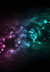 Abstract Network in Space Connection Modern Technology Background