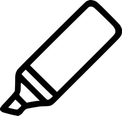 An outline icon representing a highlighter marker for studying, marking important text, and emphasizing notes