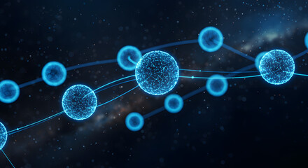 Connected Digital World Network Data Stream Future Technology