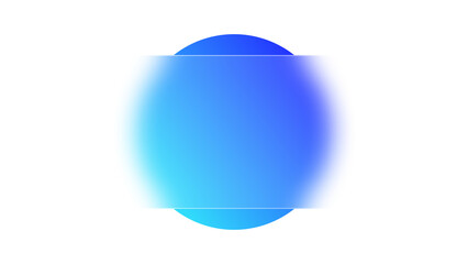 Abstract glass morphism rectangle element with glowing blue circle gradient