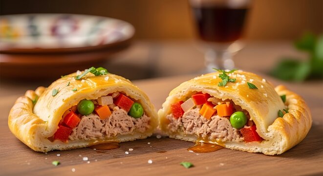 Delicious baked empanadas with tuna and vegetable filling for culinary delights