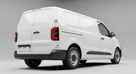 Modern white cargo van design for transportation and delivery services