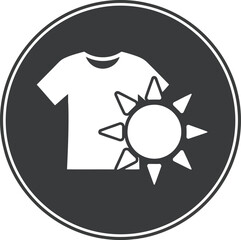 Tshirt drying in sun circular icon symbol isolated on graphic illustration vector vector