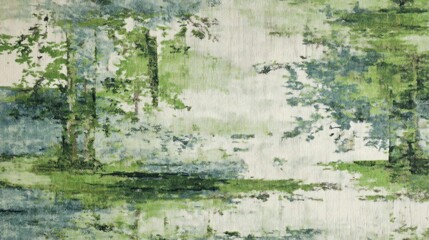 Obraz premium A serene abstract landscape featuring lush greens and soft textures, evoking a peaceful natural environment.