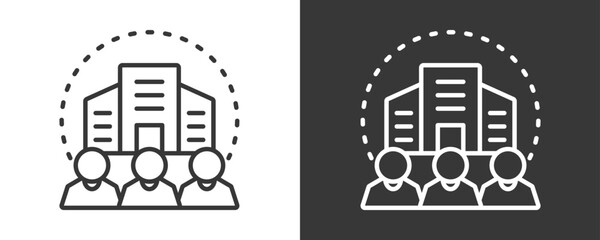 Enterprise Icon Set Vector Collection Isolated In Black And White