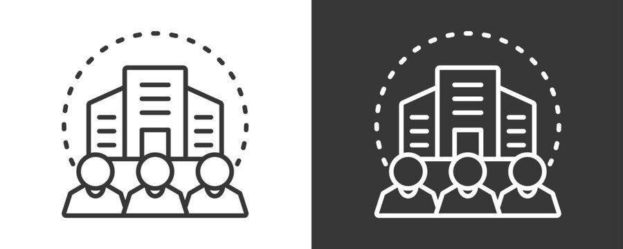 Enterprise Icon Set Vector Collection Isolated In Black And White