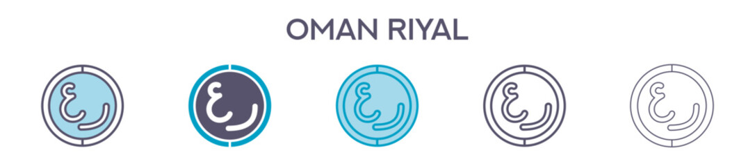Fototapeta premium Oman Riyal Symbol Element For Design Graphic - Multi Styles