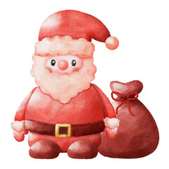 Watercolor Santa claus illustration