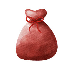 Watercolor Christmas bag illustration