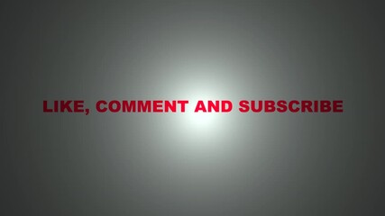 Red Text Like Comment And Subscribe On Dark Gray Background With Spotlight