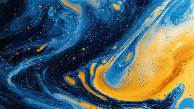 Blue and Yellow Painting Close Up