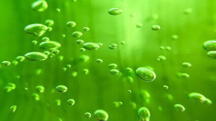 The texture of a thick green gel with fine bubbles. Ideal for natural cosmetics, organic care, and spa concepts.