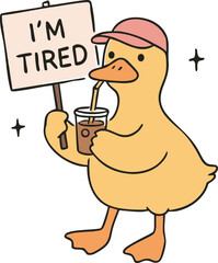 I'm tired duck SVG, 