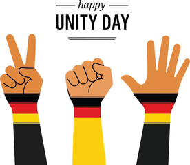 Celebrate German Unity Day with powerful symbols of solidarity and national pride, showcasing diverse hands united in hope and strength.