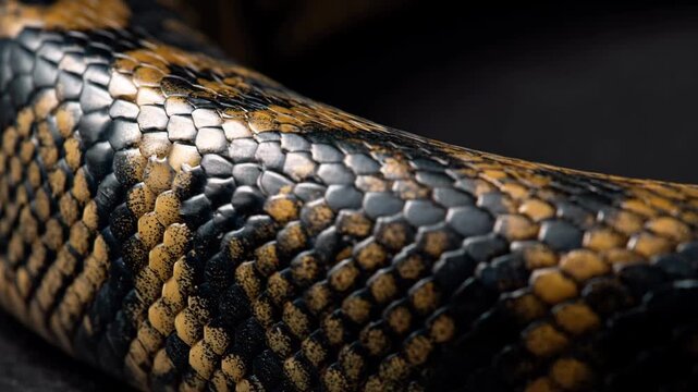 Medium frame shows a specialist polishing snake skin bringing out a glossy highshine effect that emphasizes the reptiles distinct pattern depth and elegance.