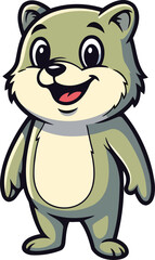 Fototapeta premium charming woodland friend standing with a bright, welcoming smile and happy demeanor, isolated on transparent background
