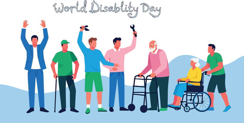 Diverse group celebrating inclusivity and support on World Disability Day, showing unity and empowerment for all.