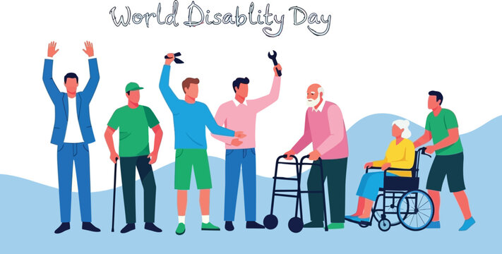 Diverse group celebrating inclusivity and support on World Disability Day, showing unity and empowerment for all.
