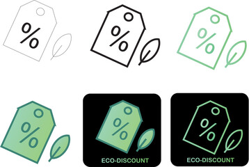 Eco-Friendly Discount Tag Icons A Minimalist Set for Sustainable Offers