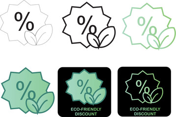 Eco-Friendly Discount Icons Green Shopping & Sustainable Deals