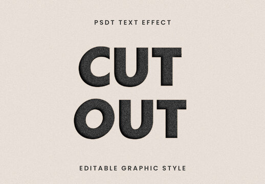 Black Cut Out Overlay Text Effect Bold Embossed Font