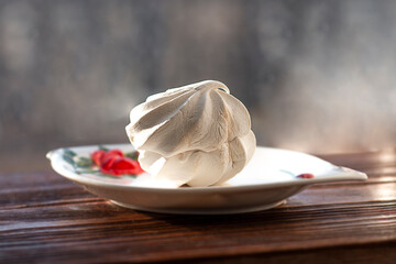 Delicious marshmallows on a saucer