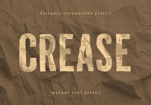 Beige Wrinkled Vintage Paper Text Effect Bold Retro Font