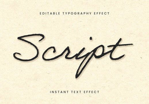 Black Ink Pen Text Effect Handwritten Script Font