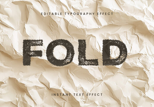 Crumpled Paper Dust Print Text Effect
