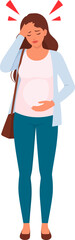 Pregnant Woman Suffering from Headache or Migraine Pain