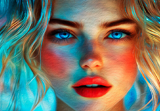 Blue And Red Duotone Color Photo Effect