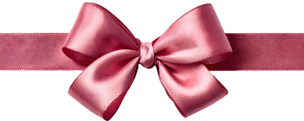 Obraz premium image d'un ruban de cadeau rose détouré sur fond blanc