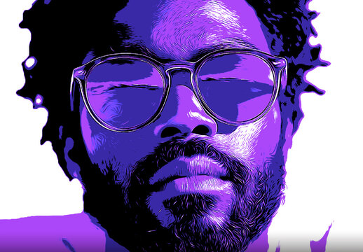 Violet And Black Two Color Dual Lighting Photo Effect