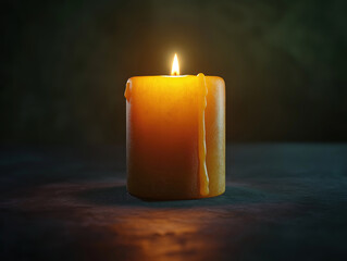 A Candle Glowing Softly in the Dark, Creating a Warm Light of Hope and Luck