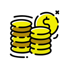Unlock financial success with these vibrant golden coin stacks, perfect for illustrating investment growth, wealth management, and business prosperity concepts.