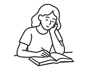 Student engrossed in studies, taking notes from a book, great for education, learning, or self-improvement projects needing a focused, intelligent feel