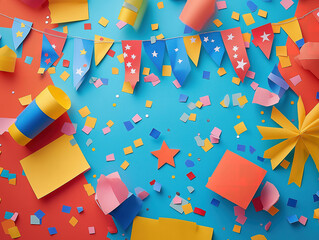 A Creative Flat-Lay of Juneteenth Symbols and Party Supplies