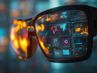 Social media content on a cutting-edge smart glasses interface