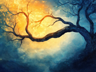 Peaceful Nature Scene with Embrace of Tree Branches