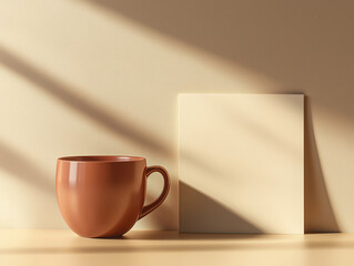 A Warm and Minimalist Father’s Day Setup with a Card and Coffee Mug