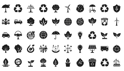 Environmental Icons Set for Sustainable Development.